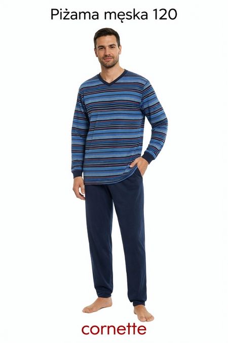 Piżama męska Cornette 120 M bawełniana długi rękaw