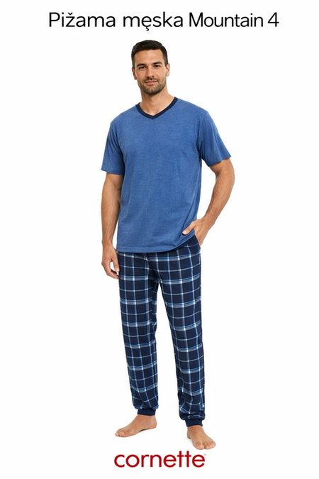 Piżama męska Cornette Mountain 4 XL bawełniana krótki rękaw