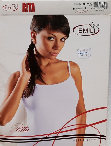 Koszulka damska Emili Rita czarna bawełniana na ramiączkach L