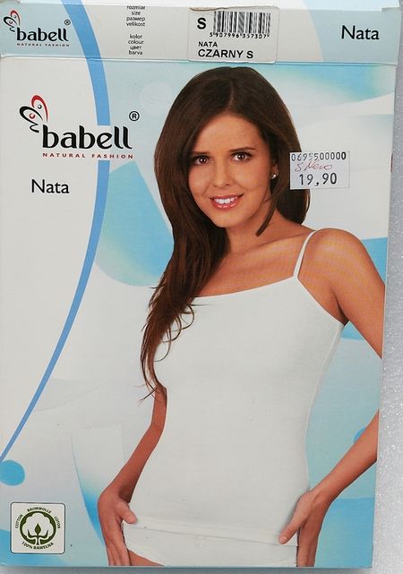 Koszulka damska Babell Nata czarna bawełniana na ramiączkach S