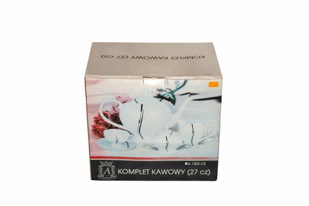 Komplet kawowy porcelanowy 27 elementów biały G-1202-CS